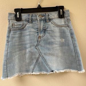 Girls TRACTR Light Blue Denim Mini-Skirt - Size 8